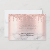 Glitzer Rose Gold Tropfen Marmor Danke, dass Sie K Einladung (Rückseite)