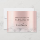 Glitzer Rose Gold Tropfen Marmor Danke, dass Sie K Einladung (Rückseite)