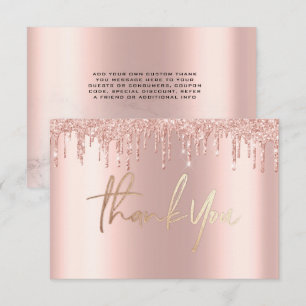 Glitzer Rose Gold Tropfen Marmor Danke, dass Sie K Einladung