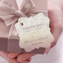 Glitzer Rose Gold Wedding Vielen Dank