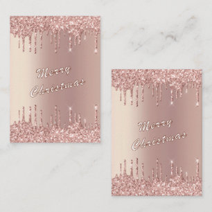Glitzer Rose Gold Weihnachtskarte Mitteilungskarte