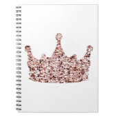 Glitzer Rose Goldkrone Clipart Königin ClipartCrow Notizblock (Vorderseite)