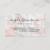 Glitzer Rose Goldmarmor weibliche Kalligraphie Visitenkarte (Rückseite)