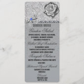 Glitzer, Rose, Karo- und Bow-Hochzeitmenü Menükarte (Vorderseite)