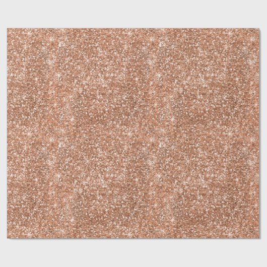 Glitzer Rose Kupfer Koralle Gold Marmor Metallic Geschenkpapier (Flach)