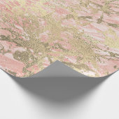 Glitzer Rose Molten Pink Gold Marmor Metallisch Geschenkpapier (Ecke)