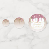 Glitzer Rose Pink Gold Girls DANKEN Konfetti (Vorderseiten)