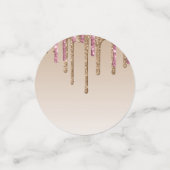 Glitzer Rose Pink Gold Girls DANKEN Konfetti (Klein Vorderseite)