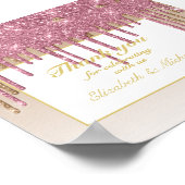 Glitzer Rose Pink Gold Girls DANKEN Poster (Ecke)