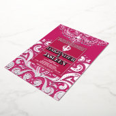 Glitzer Rose Pink Silver Sikh Anand Karaj Wedding Folieneinladung (Gedreht)