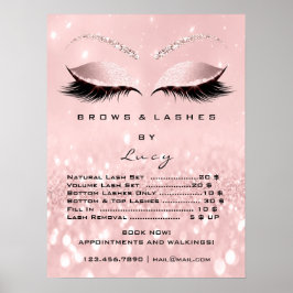 Glitzer Rose Rosa Makeup Augen Lashes Preisliste Poster