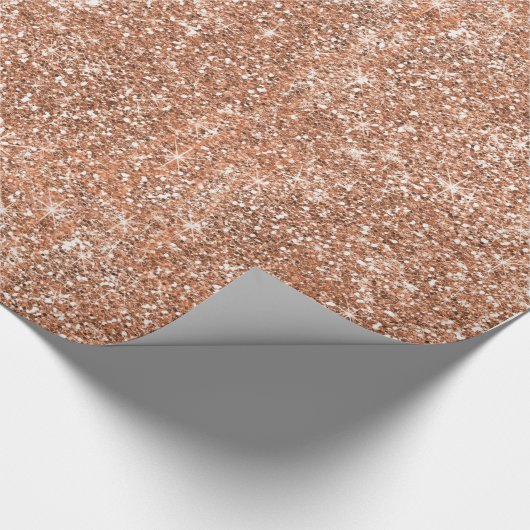 Glitzer-Rosen-Gold Geschenkpapier (Ecke)