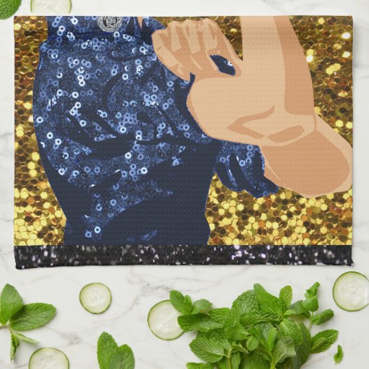 Glitzer rostig den Nieter Geschirrtuch (Gefaltet)