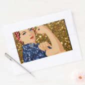 Glitzer rostig den Nieter Rechteckiger Aufkleber (Umschlag)