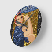 Glitzer rostig den Nieter Runde Wanduhr (Winkel)