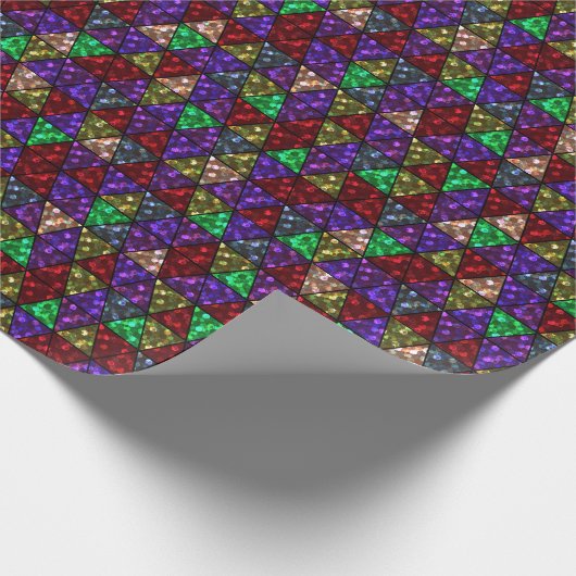 Glitzer. Rot, grün, lila. Geschenkpapier (Ecke)