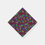 Glitzer. Rot, grün, lila. Serviette (Ecke)