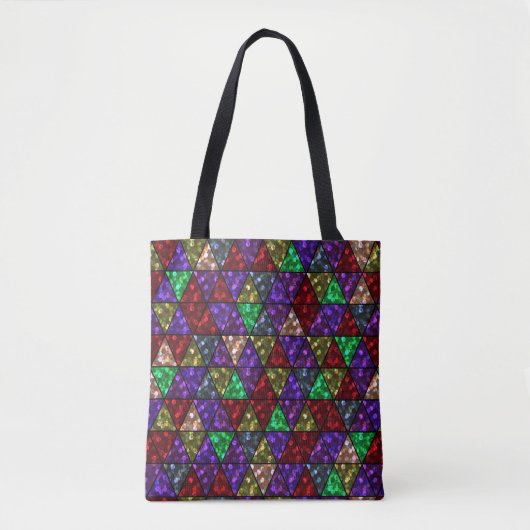 Glitzer. Rot, grün, lila. Tasche (Vorderseite)