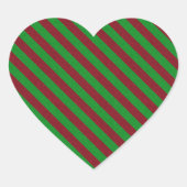 Glitzer Rot und Grün Herz-Aufkleber (Vorderseite)