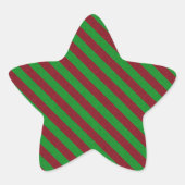 Glitzer Rot und Grün Stern-Aufkleber (Vorderseite)