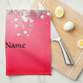 Glitzer Rot und Imitat Handtuch (Viertel Falte)