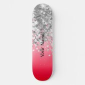 Glitzer Rot und Imitat Skateboard (Vorderseite)