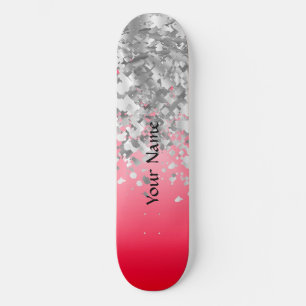Glitzer Rot und Imitat Skateboard