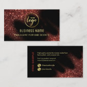 Glitzer rot und schwarz visitenkarte (Vorne/Hinten)