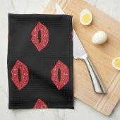 Glitzer Rote Lippen - Falconeria Locarno Geschirrtuch (Viertel Falte)