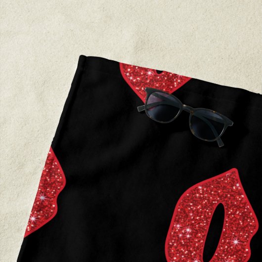 Glitzer Rote Lippen - Falconeria Locarno Strandtuch (Beispiel)