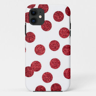 Glitzer roter iPhone Kasten (Polka-Punkte) Case-Mate iPhone Hülle