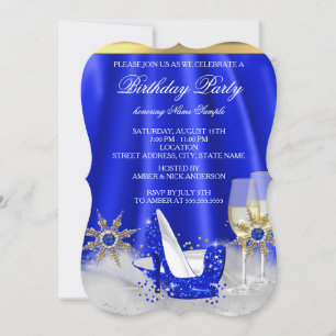 Glitzer Royal Blau High Heels Gold Champagner Part Einladung