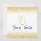 Glitzer, Royal Blue Bridal Dusche Einladungen (Rückseite)