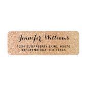 Glitzer-Rücksendeadresse-Etikett für Kupfer-Imitat (Vorne)
