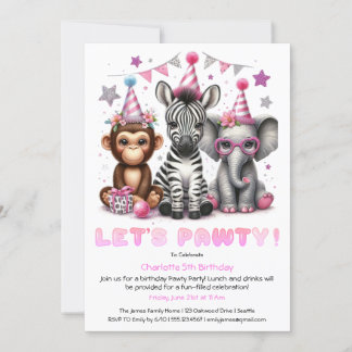 Glitzer Safari Geburtstag Einladung Niedlichen Aff