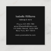 Glitzer Salon Business Card Quadratische Visitenkarte (Rückseite)