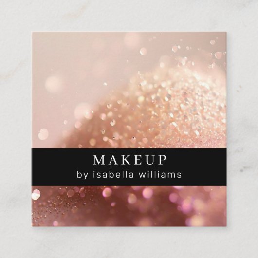 Glitzer Salon Business Card Quadratische Visitenkarte (Vorderseite)