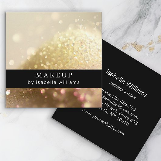 Glitzer Salon Business Card Quadratische Visitenkarte
