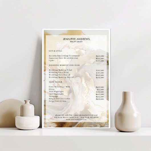 Glitzer-Salon-Preisliste Plakat
