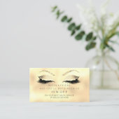 Glitzer Salon Referrer Karte Golden Sepia Lashes (Stehend Vorderseite)