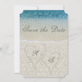 Glitzer Sandy Beach Hochzeit Save the Date Einladung (Vorderseite)
