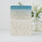 Glitzer Sandy Beach Hochzeit wünschend gut Einladung (Stehend Vorderseite)