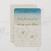Glitzer Sandy Beach Wedding uAwg RSVP Karte (Vorne/Hinten)