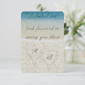 Glitzer Sandy Beach Wedding uAwg RSVP Karte (Stehend Vorderseite)