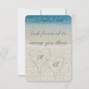 Glitzer Sandy Beach Wedding uAwg RSVP Karte
