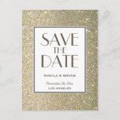 Glitzer Save the Date Postkarte (Vorderseite)