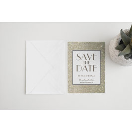 Glitzer Save the Date Postkarte
