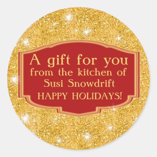 Glitzer schauen Funkelnd Cookie-Labels an, um sie  Runder Aufkleber (Vorderseite)