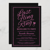 Glitzer schauen letzte Flug Junggeselinnen-Abschie Einladung (Vorne/Hinten)