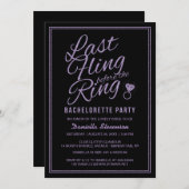 Glitzer schauen letzte Flug Junggeselinnen-Abschie Einladung (Vorne/Hinten)